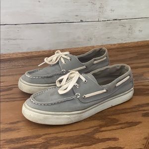 Grey Sperry slip ons
